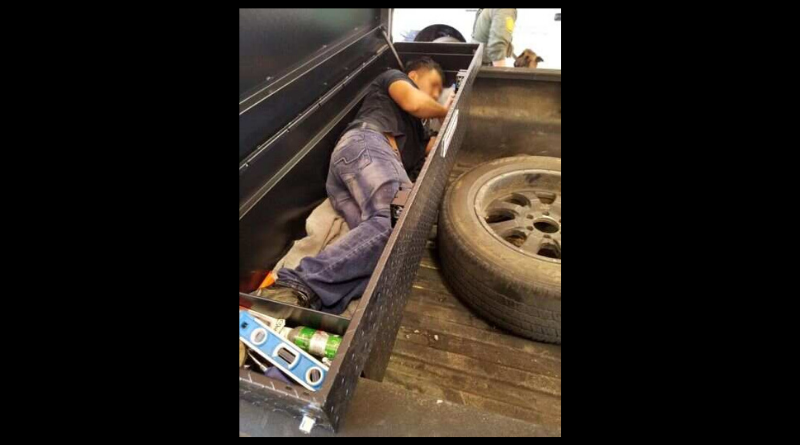 Illegal Immigrant in Truck Box