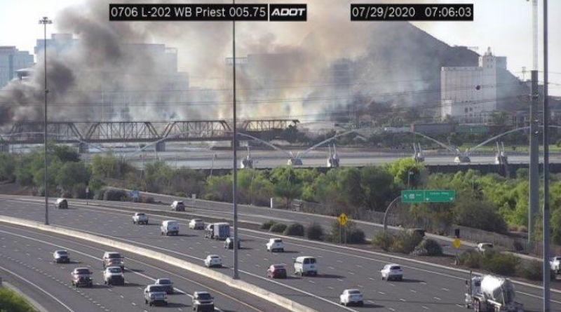 Rail catches fire in Phoenix