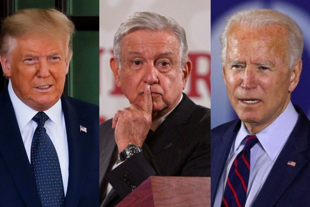 Donald Trump, Andres Manuel Lopez Obrador and Joe Biden.