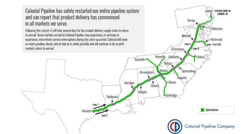 Colonial restarts entire pipeline systems