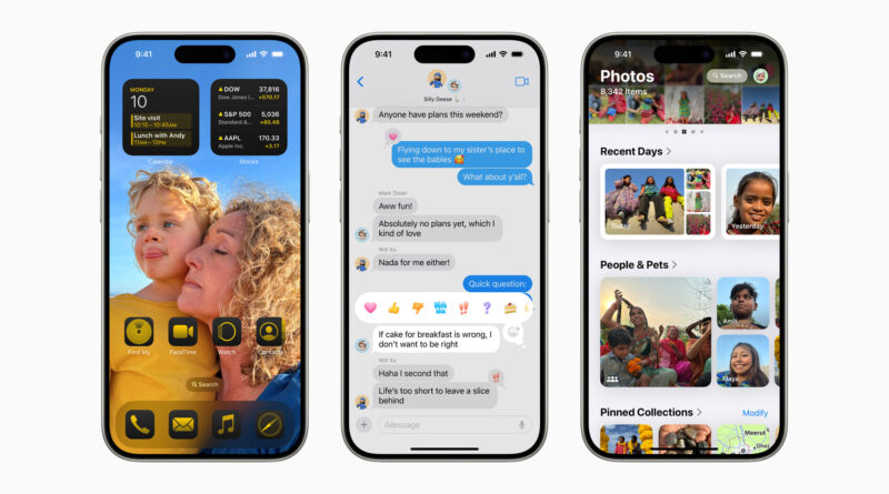 Apple presenta iOS 18 con nuevas opciones de personalización. (Apple)