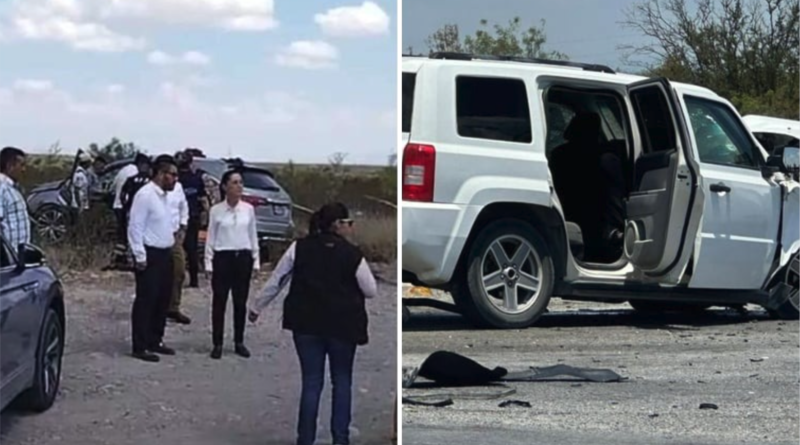 En redes sociales difundieron imágenes con Sheinbaum en el lugar de los hechos. (Foto X)