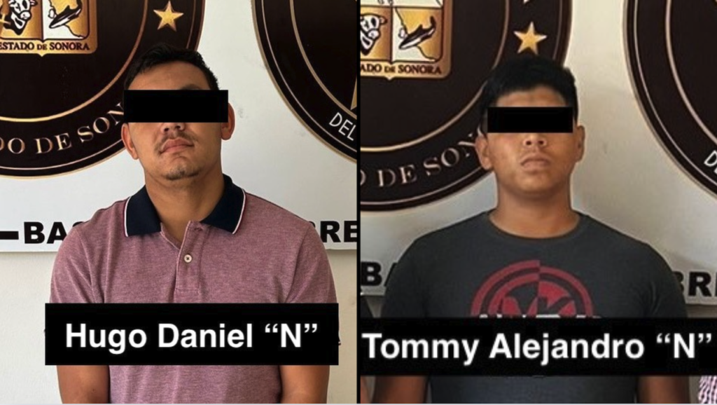CAJEME, SONORA.- Capturan a Hugo Daniel "N" y Tommy Alejandro "N" por tentativa y homicidio en Ciudad Obregón, Sonora, México.