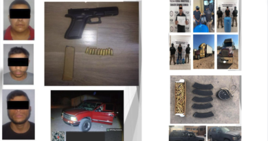 Detienen a 4 y aeguran armas y drogas en el operativos al Norte de Sonora.