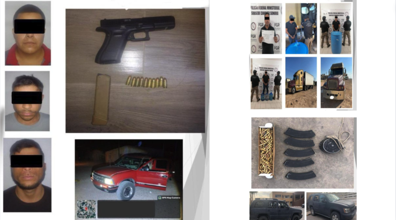 Detienen a 4 y aeguran armas y drogas en el operativos al Norte de Sonora.