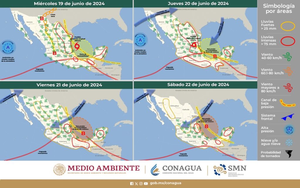 Clima: Tormenta tropical Alberto amenaza el noreste de México