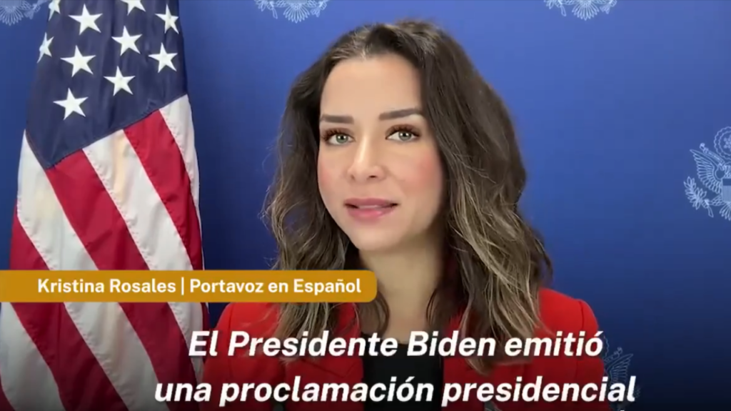 Kristina Rosales, portavoz en el Departamento de Estado de EU.