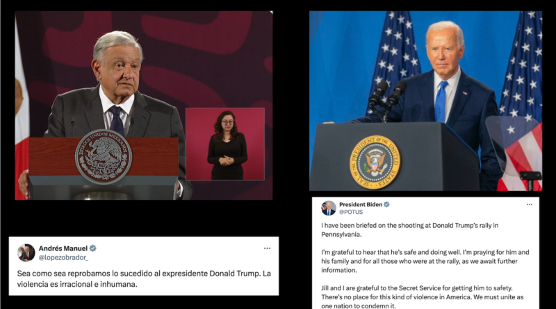 Atentado a Trump: Biden y AMLO condenan ataque armado.