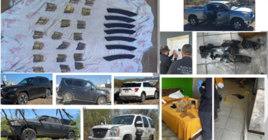 Operativos en Caborca: Decomisan arsenal y vehículos en Sonora