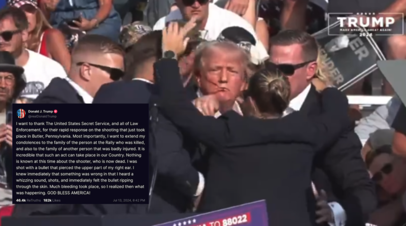Donald Trump envía mensaje tras atentado en Pennsylvania.