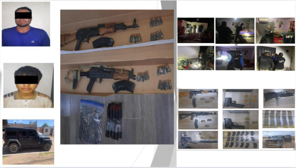 SONORA.- Agentes federales detienen a tres y hallan armas y explosivos en zonas rurales de los municipios de Caborca, Sonoyta y Átil. 📸 Especial-The Border Reports