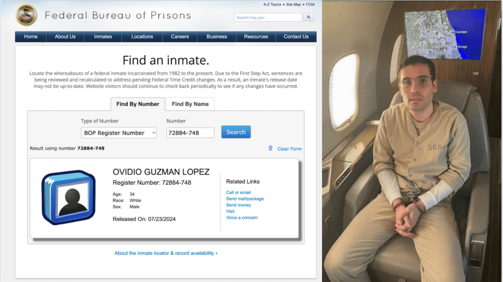 Ovidio Guzmán López libre, difunden en redes. (Photo BoP)