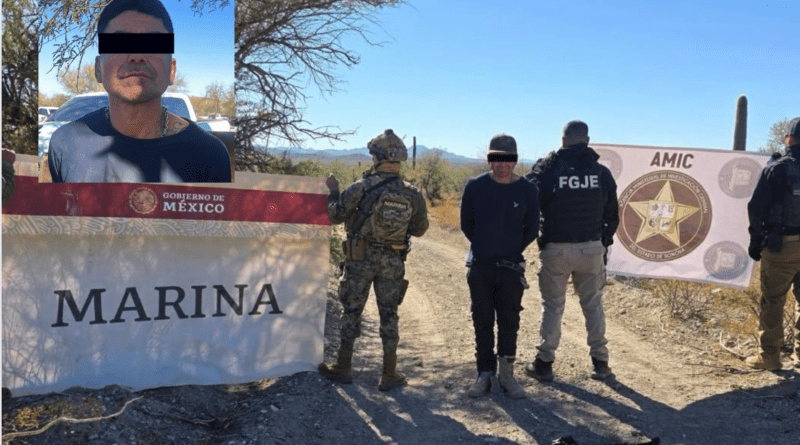 Operativo AMIC y Semar captura sujeto con arsenal en Trincheras