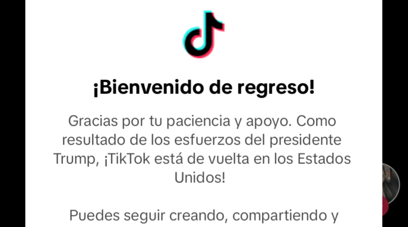 TikTok se restablece tras el bloqueo en Estados Unidos