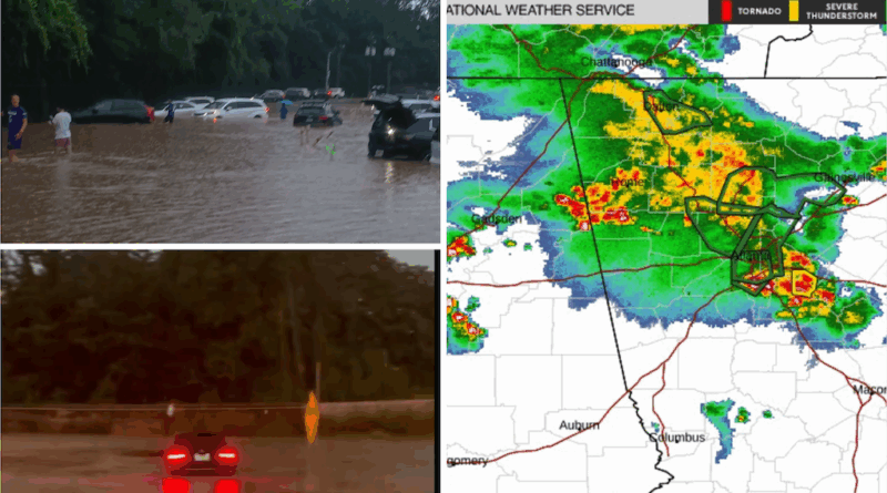 Atlanta azotada por inundaciones y lluvias torrenciales y cancelación de vuelos. (Pic Redes).