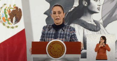 Live de Claudia Sheinbaum, Mañanera del Pueblo. (Captura) The Border Reports.