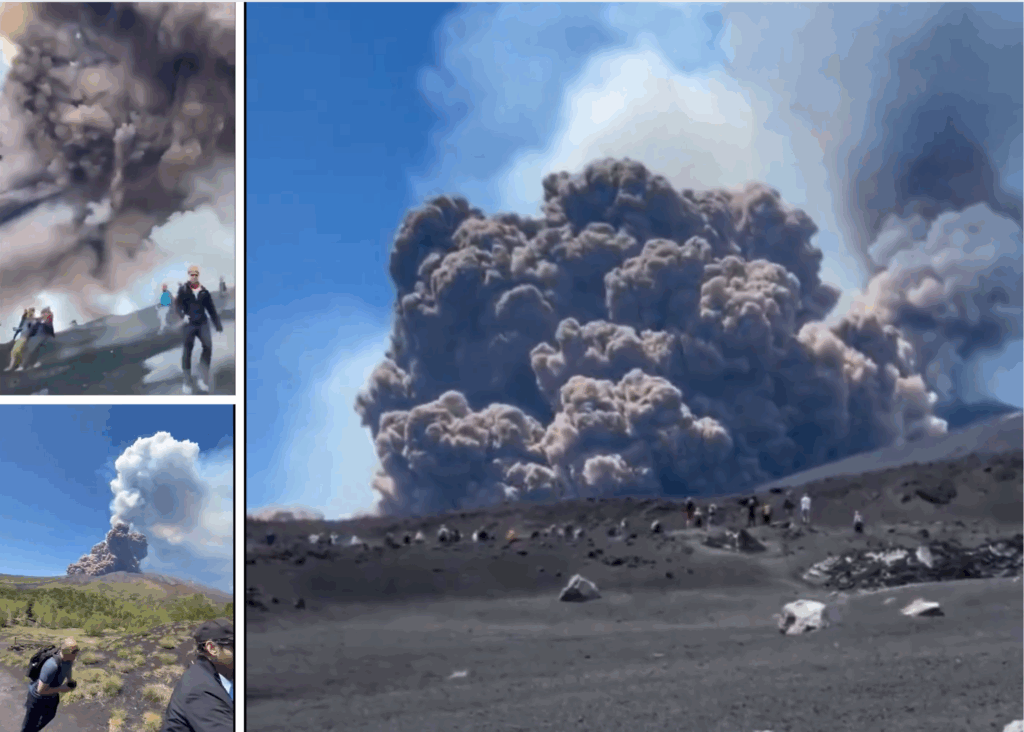 Monte Etna, erupción volcánica en Italia. (redes)