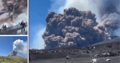 Monte Etna, erupción volcánica en Italia. (redes)