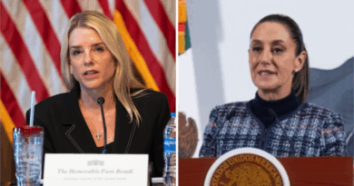 Pam Bondi nombra adversario a México en el Senado.