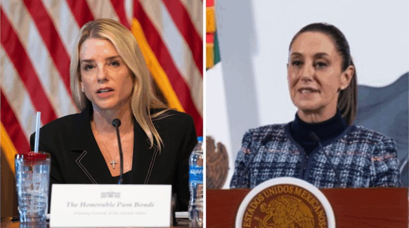 Pam Bondi nombra adversario a México en el Senado.
