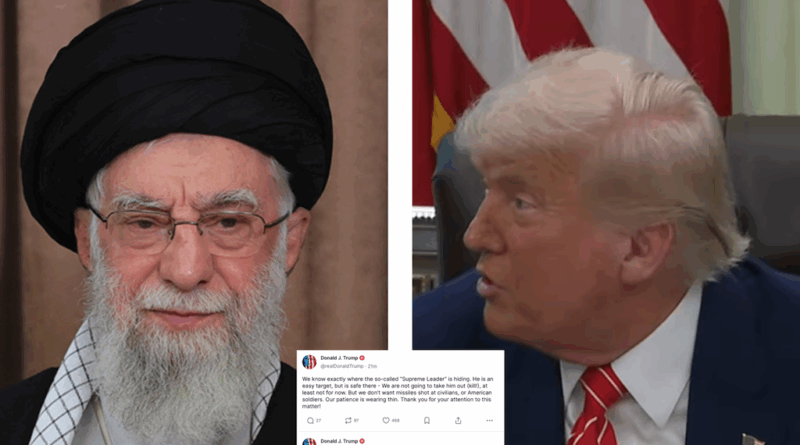Trump advierte a lider supremo Ali Khamenei.