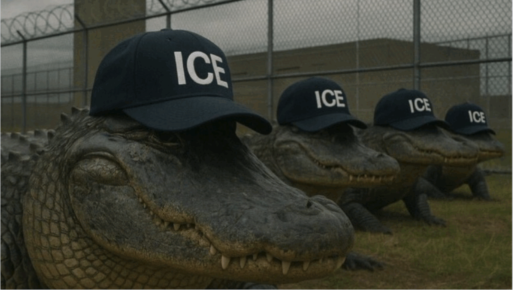 Trump inaugurará mañana el centro de detención migratorio, Alligator Alcatraz en Florida. 📸 DHS-The Border Reports