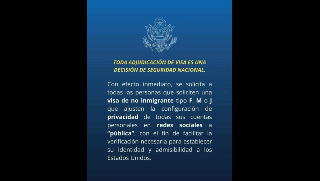 Visas EU revisará redes sociales