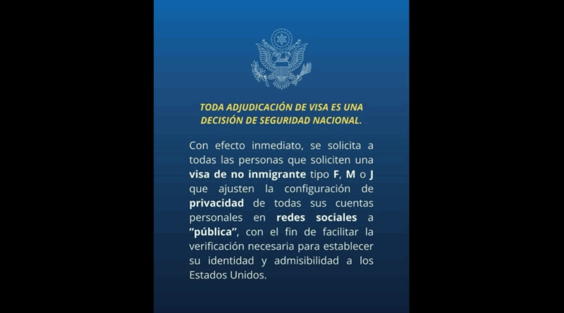 Visas EU revisará redes sociales
