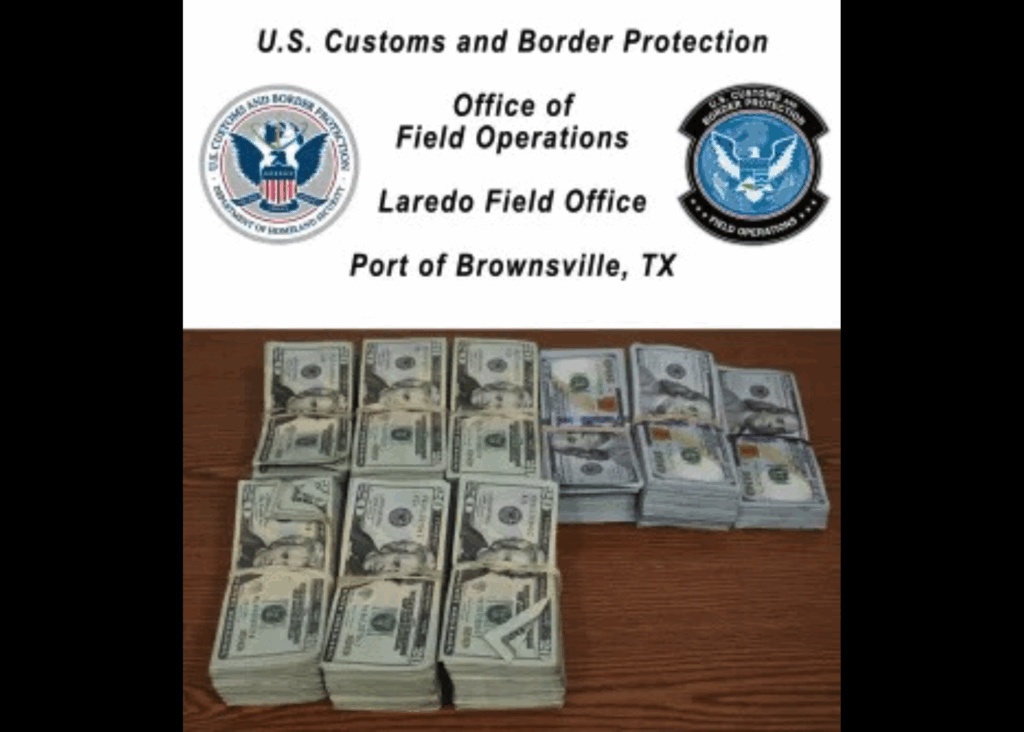 Decomisan dólares en Brownsville. (CBP)