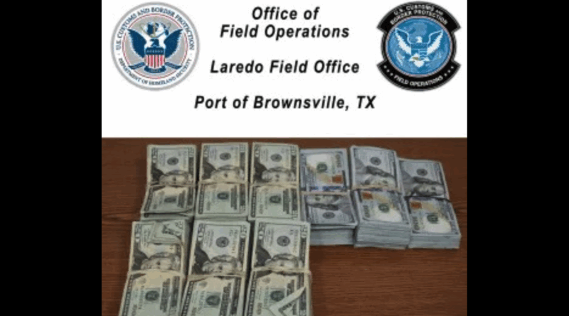 Decomisan dólares en Brownsville. (CBP)