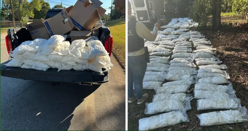 Decomiso de una tonelada de metanfetaminas a mecánicos en DeKalb.📸 DCP/The Border Reports