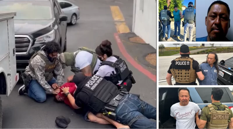 ICE detiene a mexicanos en Los Ángeles y San Diego por crímenes violentos.📸 ICE-The Border Reports