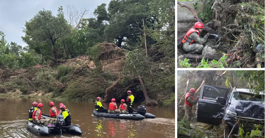 Inundaciones en Texas dejan 82 muertos, 28 eran niñas del Camp Mystic. 📸 TMD-The Border Reports