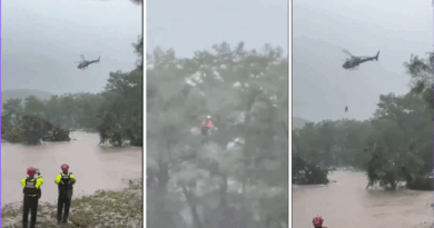 Inundaciones en Texas por lluvias extremas, desbordan el Río Guadalupe y provocan al menos 24 muertes; hay 23 niñas desaparecidas. 📸 Texas Gov.-The Border Reports