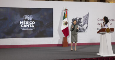 La presidenta Claudia Sheinbaum confirmó que existe una orden de aprehensión a Julio César Chávez Jr. 📸 Presidencia de México-The Border Reports