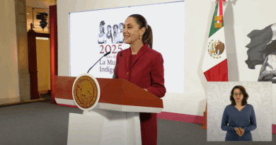 Live de Claudia Sheinbaum, Mañanera del Pueblo. Captura.-The Border Reports