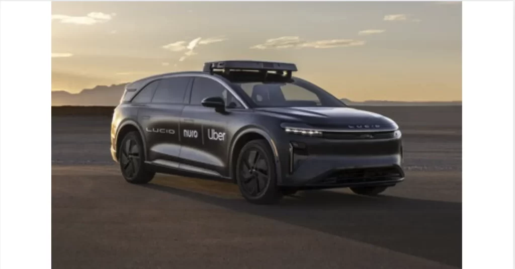 Lucid, el robotaxi autónomo impulsa el stock market y mercado tecnológico global.📸 Lucid/The Border Reports
