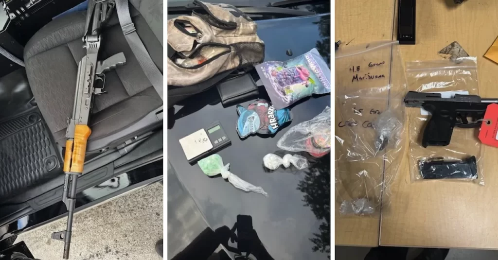 Operación policial en Atlanta deja 16 arrestos y armas incautadas.📸 APD/The Border Reports