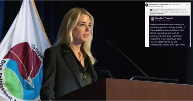 Pam Bondi pide desclasificar detalles del caso Epstein.📸 DoJ/The Border Reports
