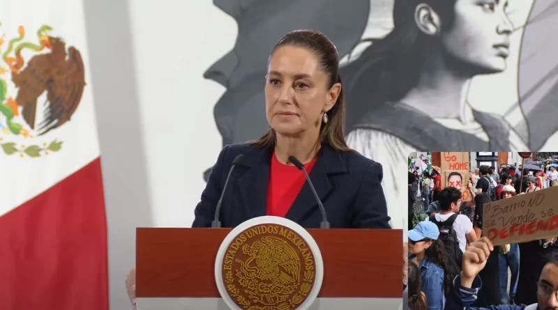 Sheinbaum condena protesta contra gentrificación en la CDMX.-The Border Reports