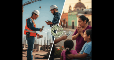 La Presidenta de México, Claudia Sheinbaum elimina impuesto a remesas. 📸 Gemini-The Border Reports
