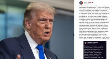 Trump niega carta a Epstein y anuncia demanda contra Wall Street Journal.📸 WH/The Border Reports
