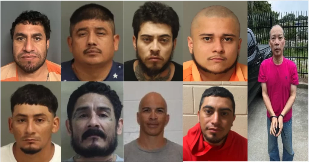 Arrestos migratorios de ICE Atlanta, ERO reporta nueve detenciones de criminales en agosto. 📸 ICE- The Border Reports