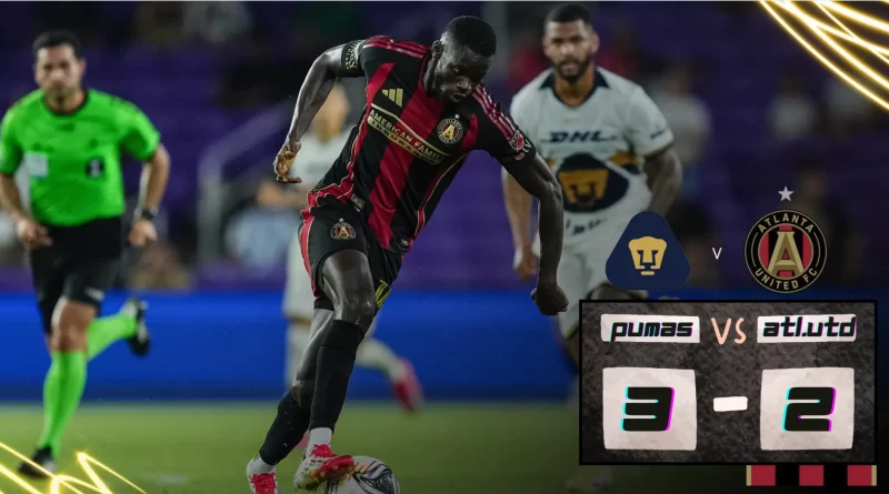 Atlanta United pierde ante Pumas en la Leagues Cup 2025 .📸 ATLUTD-The Border Reports