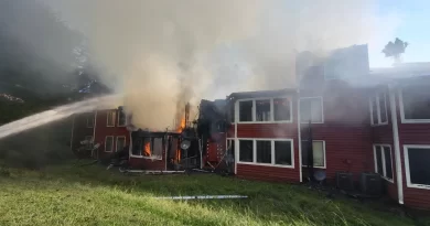 Bombero herido tras colapso de incendio en Lawrenceville, Georgia. 📸 GCFES-The Border Reports