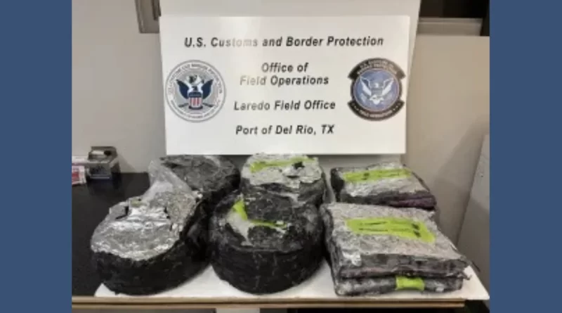 Decomiso de metanfetamina por CBP en Del Rio, Texas a residente legal de Estados Unidos. 📸 CBP-The Border Reports