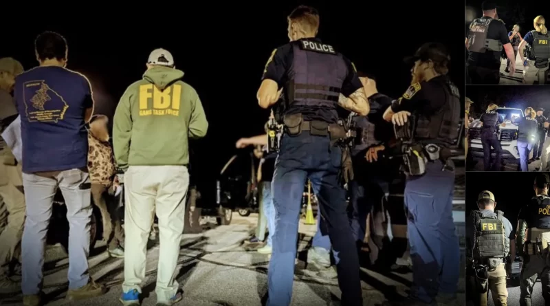 FBI en Atlanta logra arrestos masivos con la Operación Summer Heat contra pandillas. 📸 FBI-The Border Reports