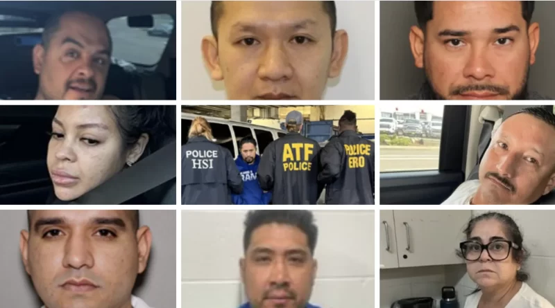 ICE anuncia múltiples arrestos de inmigrantes con delitos y antecedentes penales en el país. 📸 ICE - The Border Reports