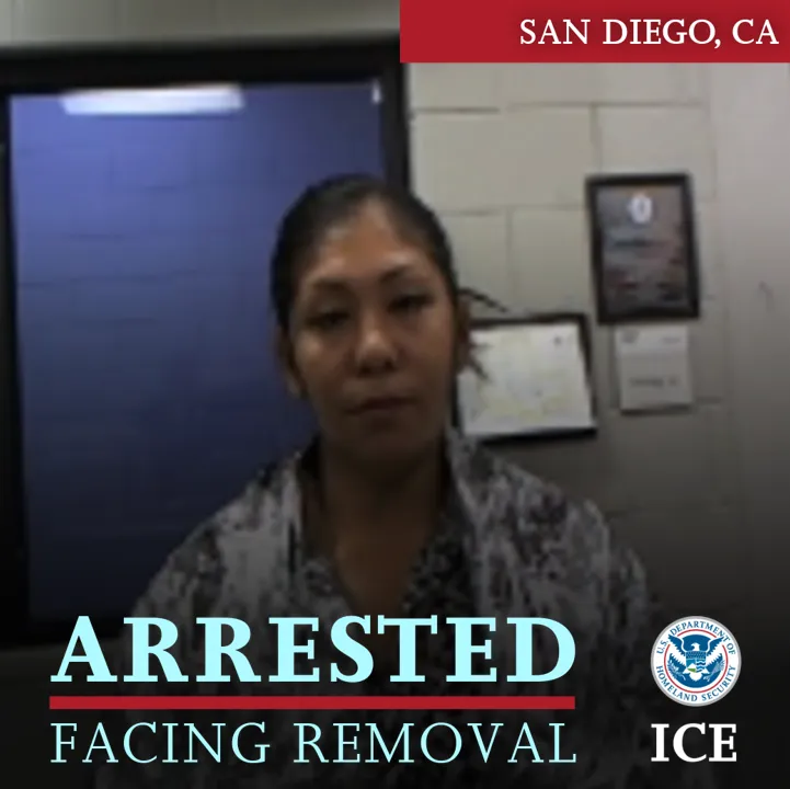 ICE en San Diego arrestó a Adilene Araujo, ciudadana mexicana de 35 años. ICE-The Border Reports