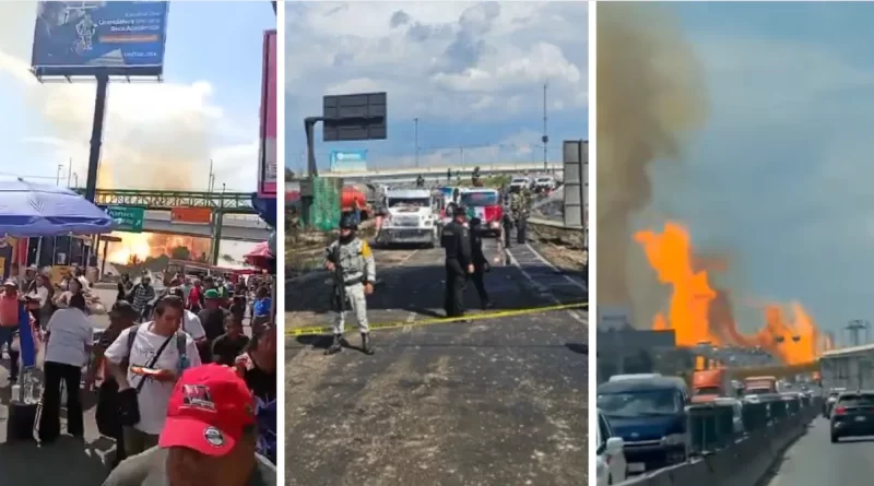 Explosión de Pipa de Gas en Puente de la Concordia en la CDMX deja Seis Muertos y 90 Heridos.📸 Redes-The Border Reports